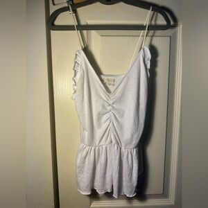 Urban Outfitters Cream Ruched Ruffled Camisole